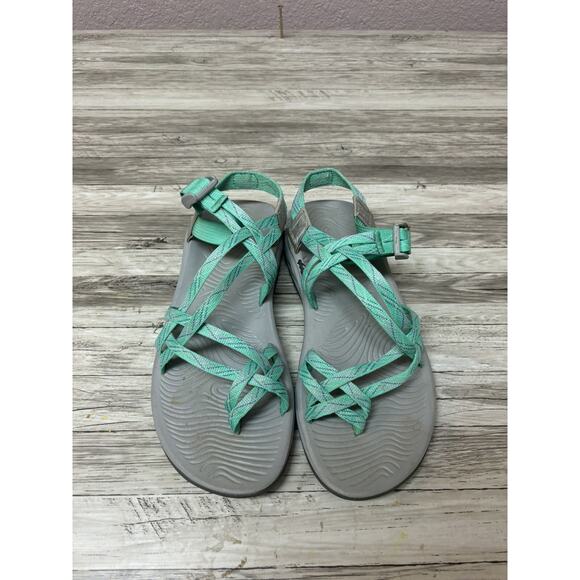 Chaco Womens Strappy Sandals Size 10 Green Comfort Walking Shoes Water Casual - Picture 6 of 7